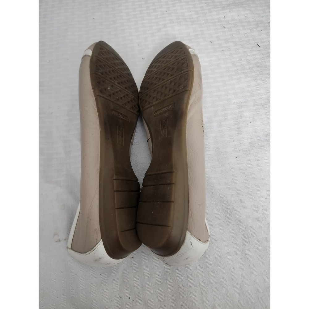Aerosoles Womens Beige White Gold Chain Link Ballet Flats Size 9 US 7 EU - Picture 6 of 7